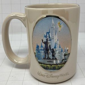 Perfect Vintage Disney Theme Parks pearlescent Walt & Mickey Castle mug